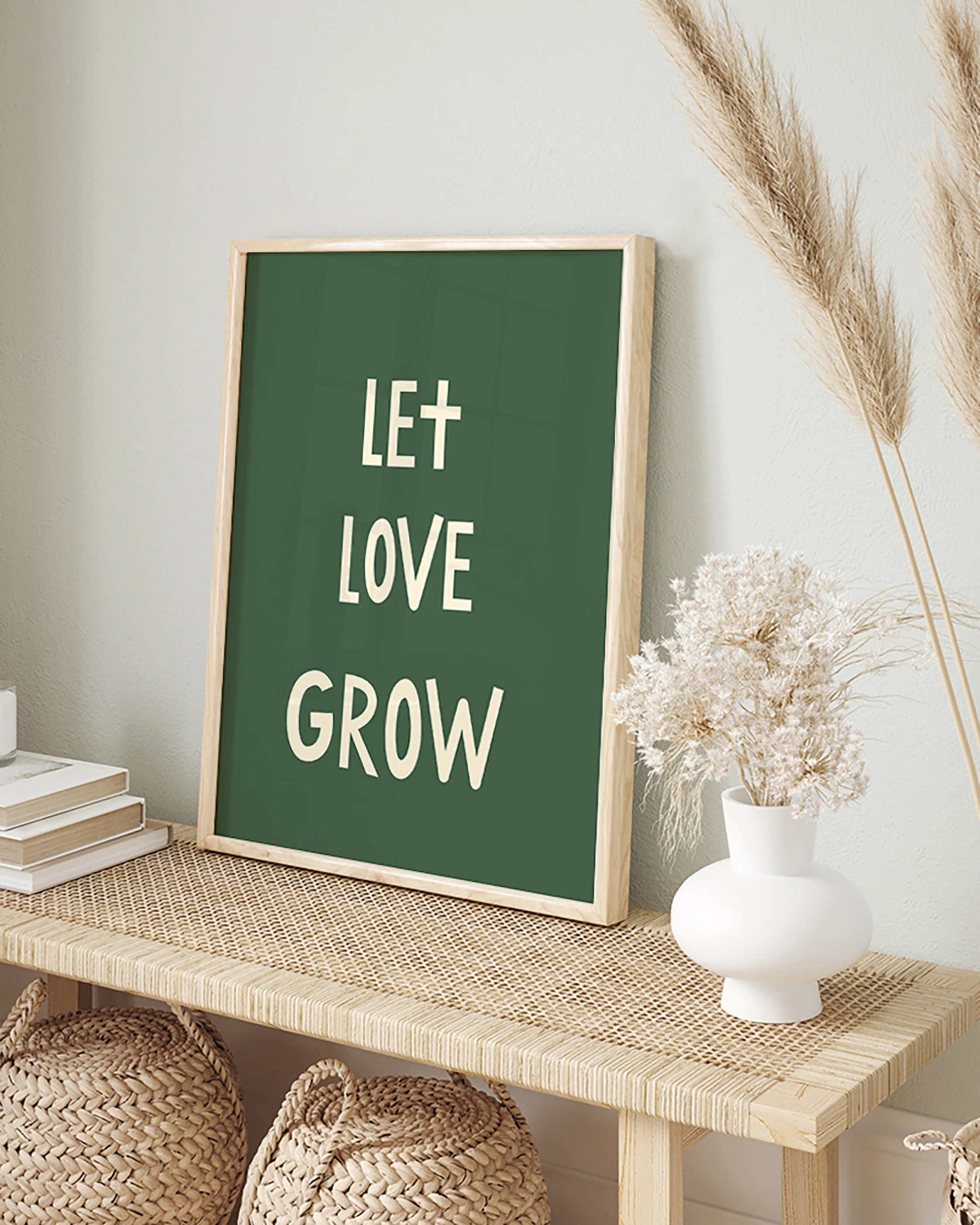 ANY IMAGE Wandbild LET LOVE GROW mit Rahmen