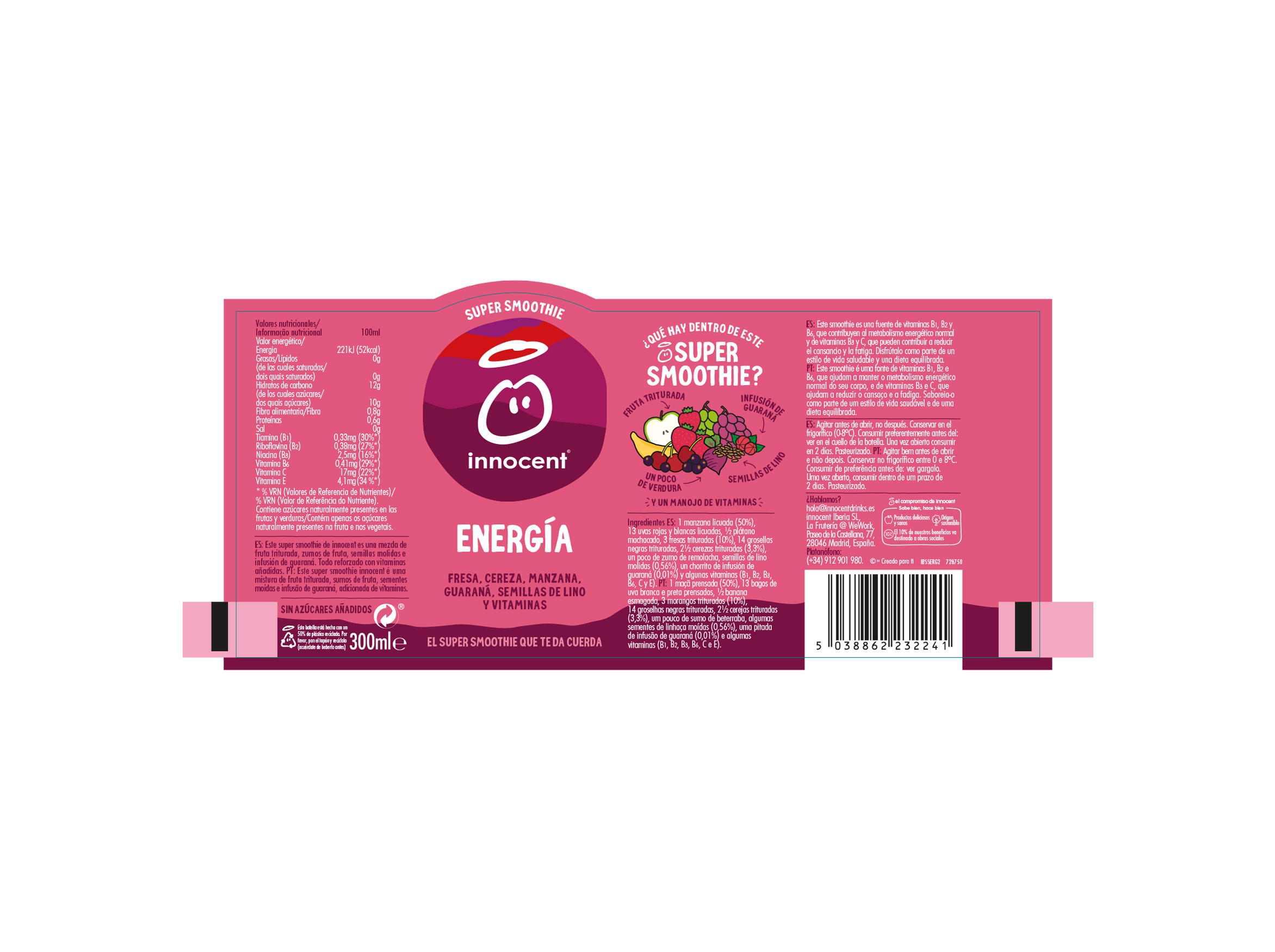 SUPER SMOOTHIE INNOCENT ENERGIA 0.75L