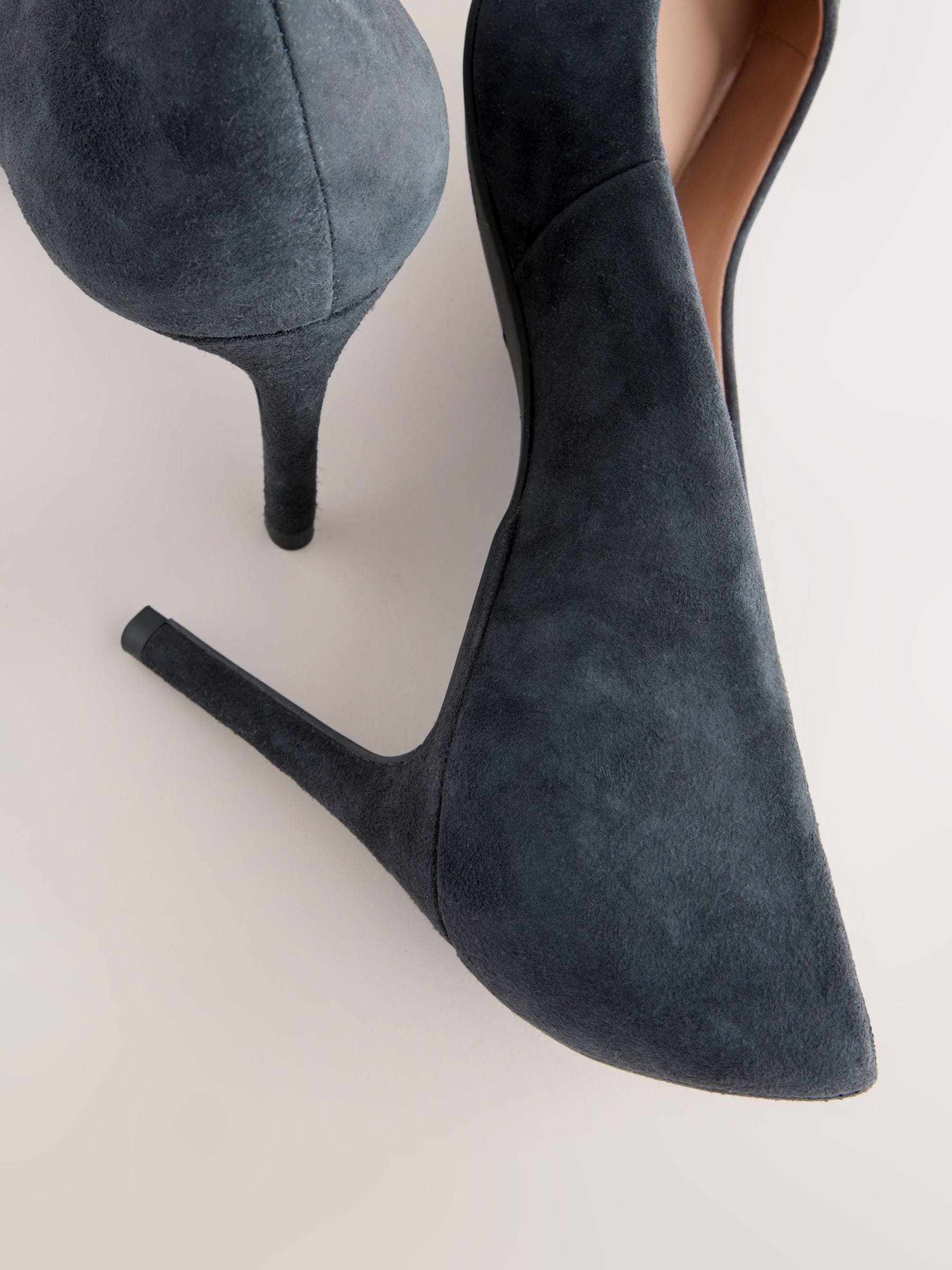 Marineblauw suède - Leren mid-court pumps