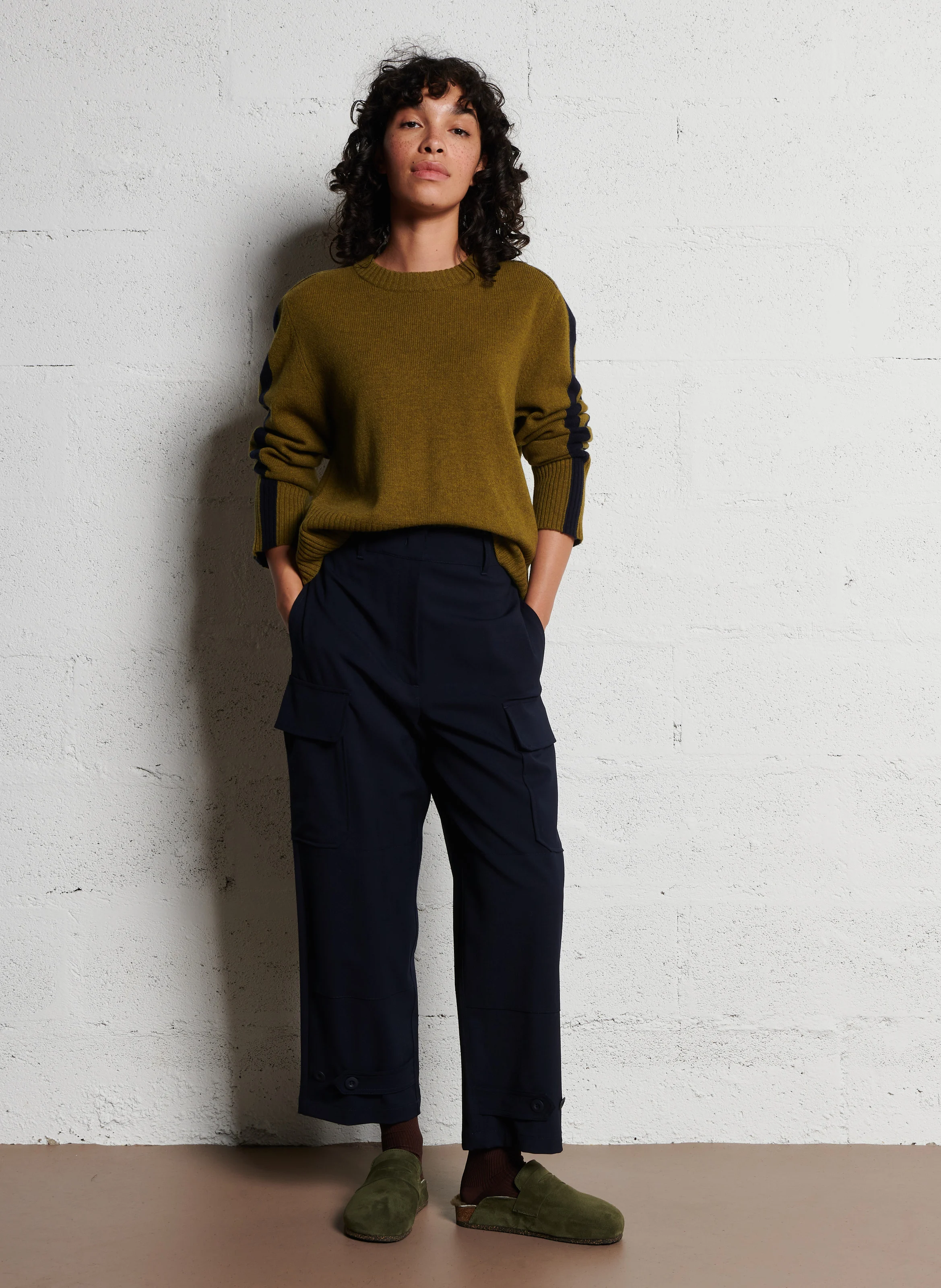 LOOK - Pull col rond en laine | Vert