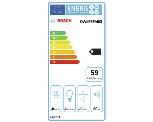 Bosch DWK67EM60 afzuigkap zonder kop, BxD 60 x 43,4 cm, zwart