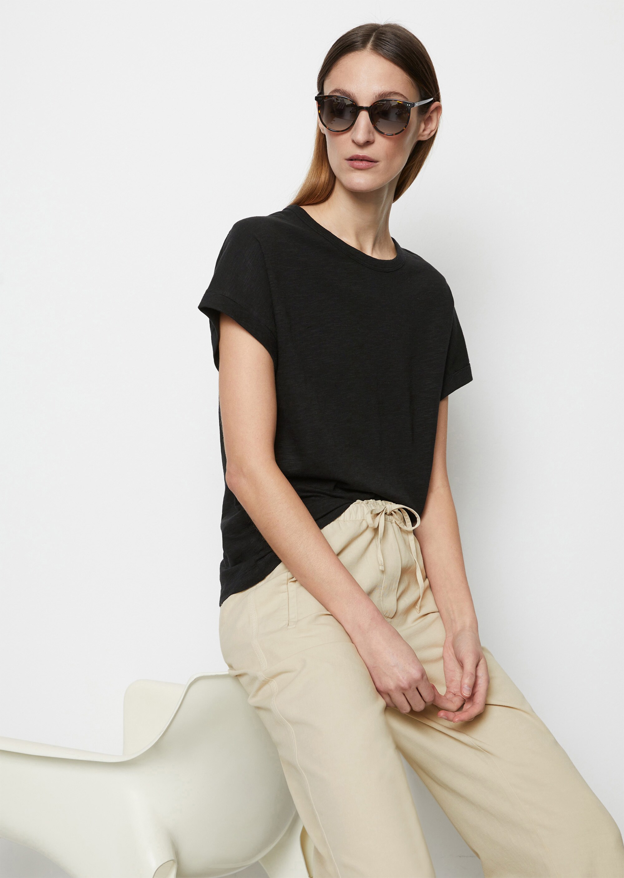 T-Shirt loose aus Slub-Jersey
