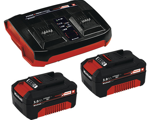 Einhell Power X-Change accustartset met 2 x accu's (3,0Ah) en dubbele lader