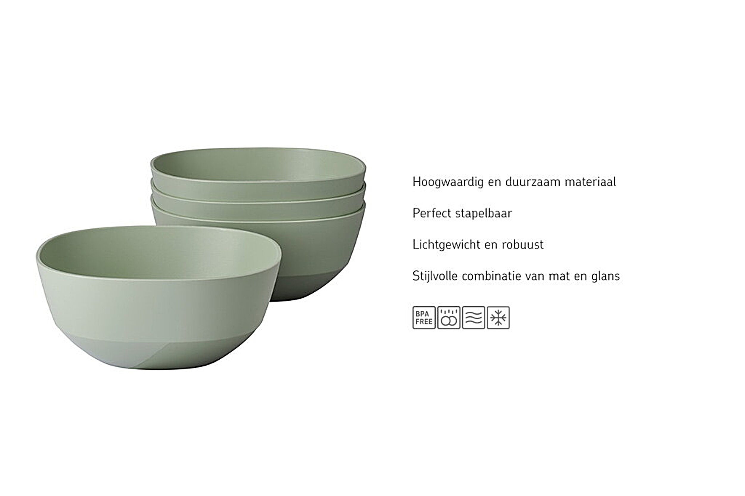 Mepal Silueta 750 ml set van 4 serveerschalen - White