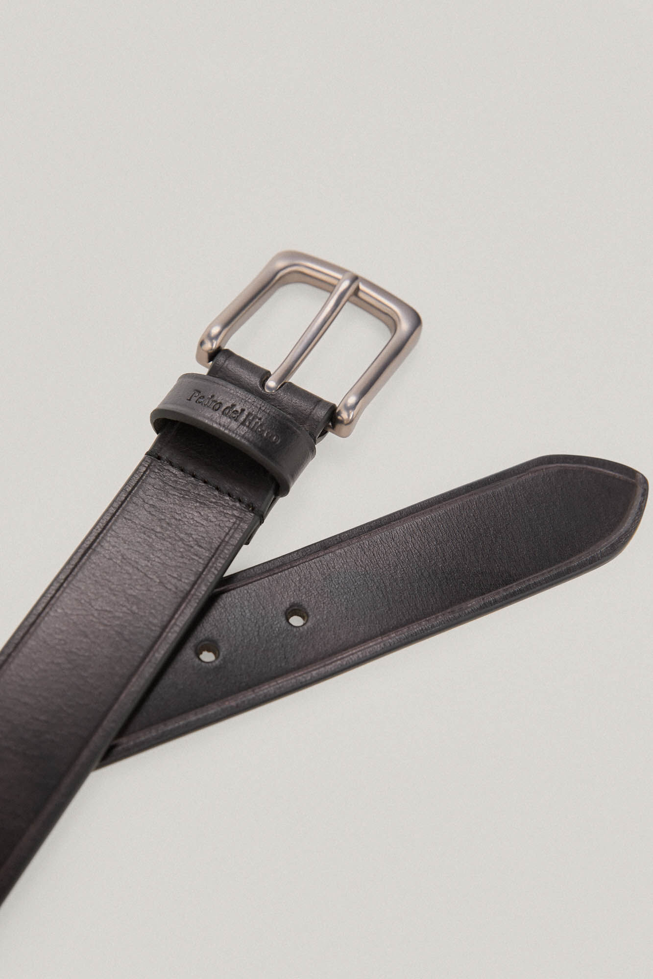 Cinto de couro liso - Preto