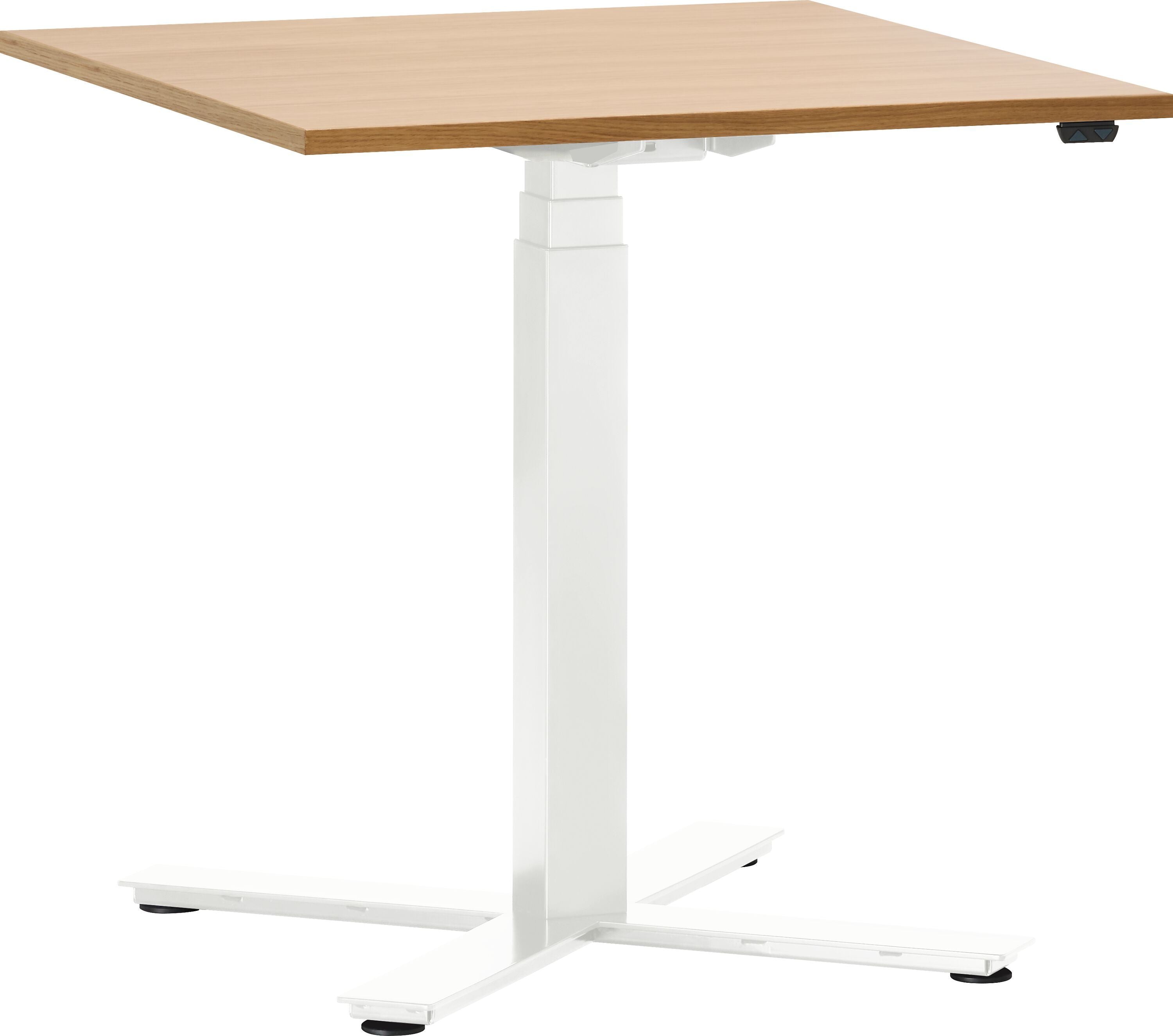 FLEXCUBE Besprechungstisch höhenverstellbar - Eiche / B: 70.0 cm x T: 70.0 cm x H: 62.5 cm