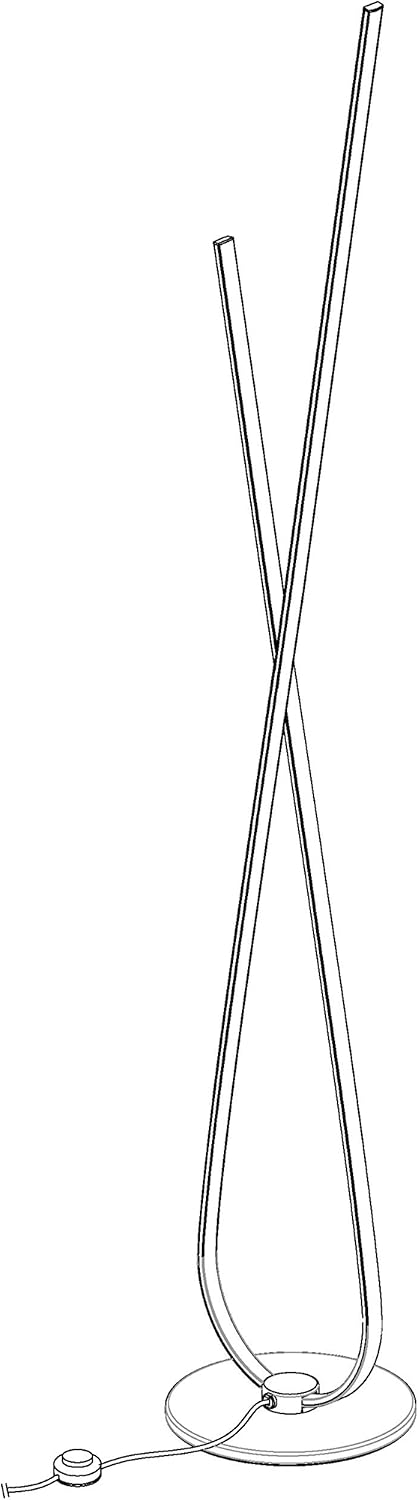 EGLO LED Stehlampe Palozza, 1 flammige Stehleuchte, Standleuchte aus Aluminium und Kunststoff, Wohnzimmerlampe in Roségold, Weiß, Lampe mit Schalter