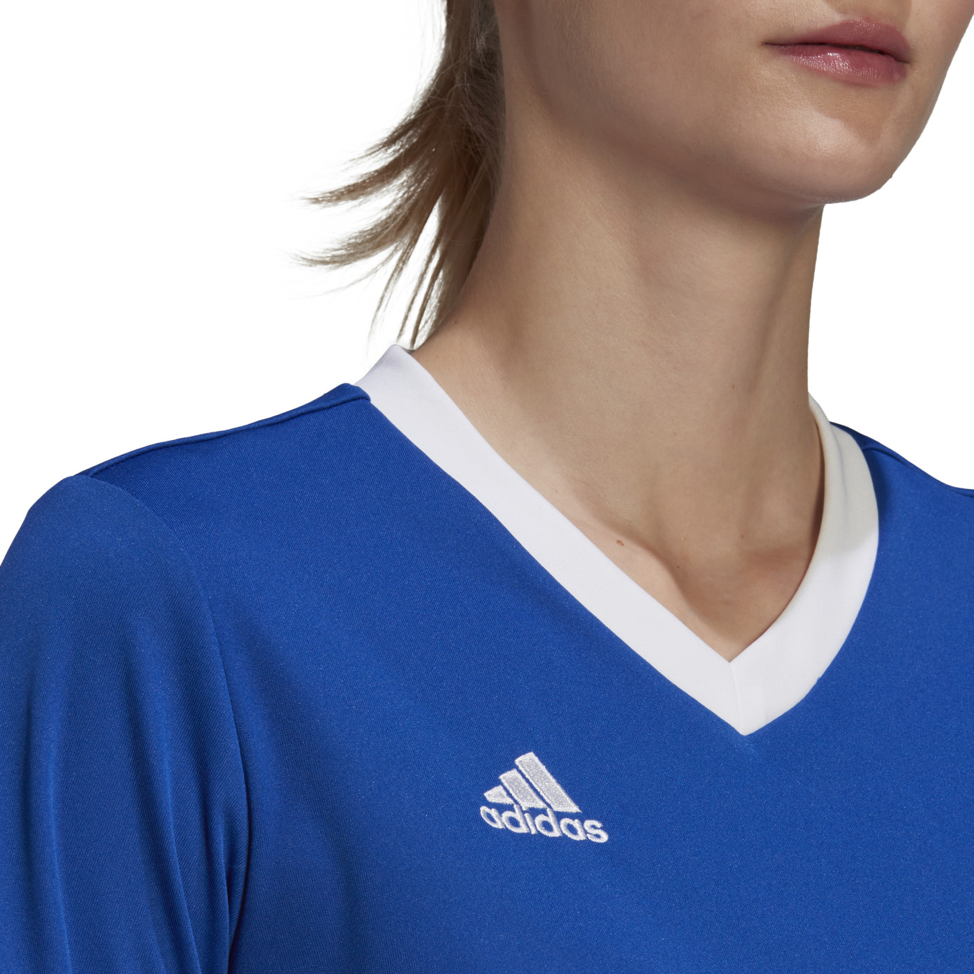 Adidas Entrada 22 Voetbalshirt Dames Blauw Wit