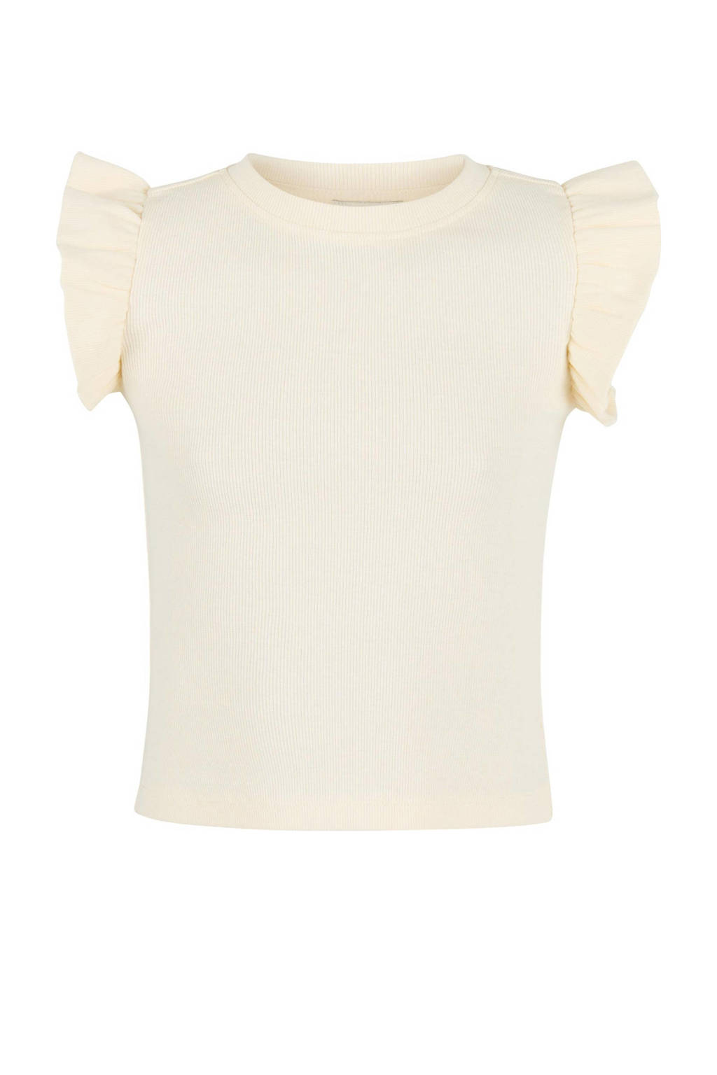 Shoeby T-shirt met ruches ecru