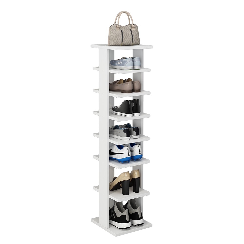 Oskar-Store Schuhregal Timo Weiß, 26,7 x 110 cm, mit 7 großen Ablagen
