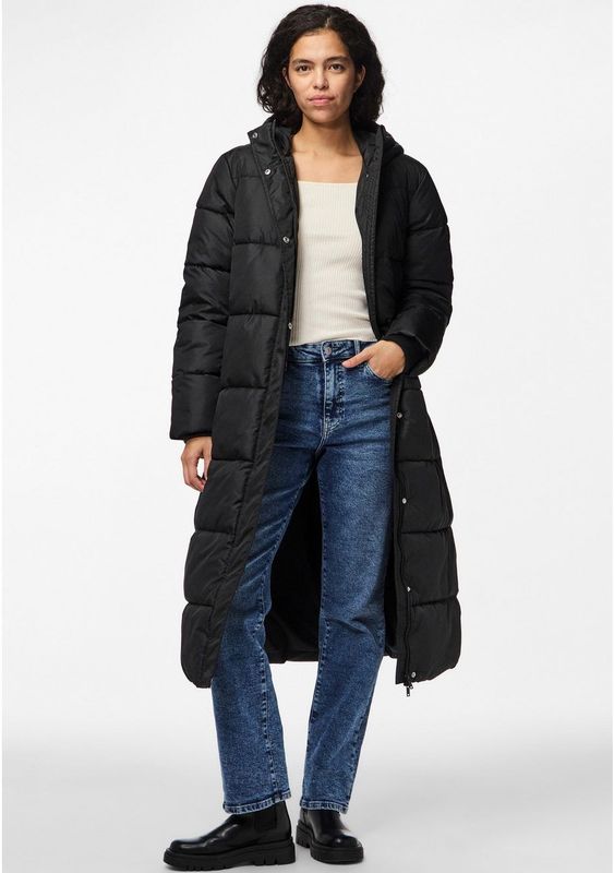 Puffer Jacket - Zwart - Polyester - Capuchon - Lange Mouwen