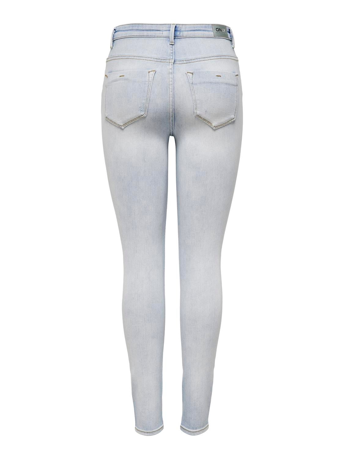 ONLFOREVER Hohe Taille Skinny Fit Jeans Light Blue Bleached Denim