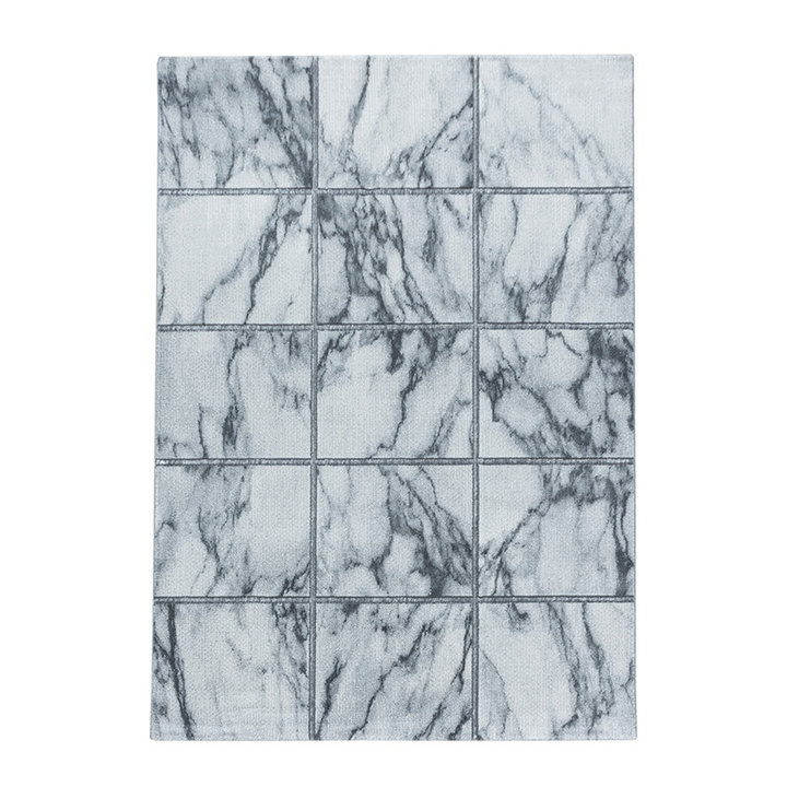 Modern vloerkleed - Marble Box Grijs/Zilver | Topper
