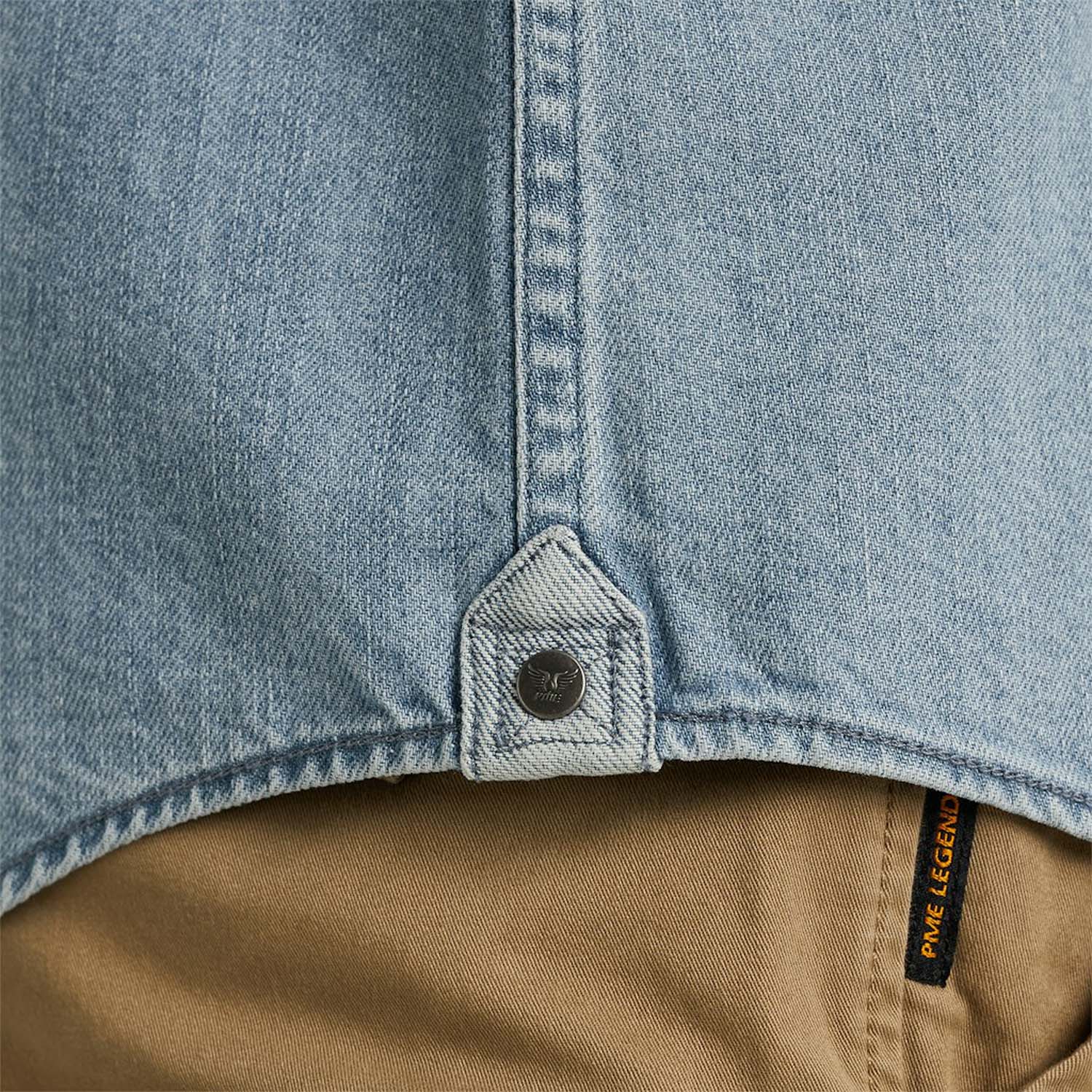 PME Legend  Long Sleeve Shirt Bleach Indigo Denim