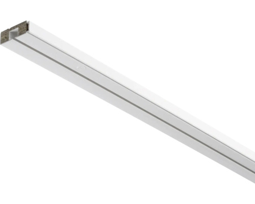 GE1 gordijnrail met profiel voor volantmontage, wit, enkele rail, 120 cm