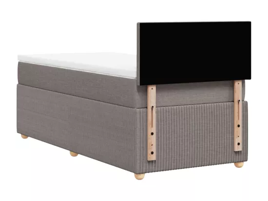 Sommier à lattes de lit avec matelas Taupe 90x190 cm Tissu