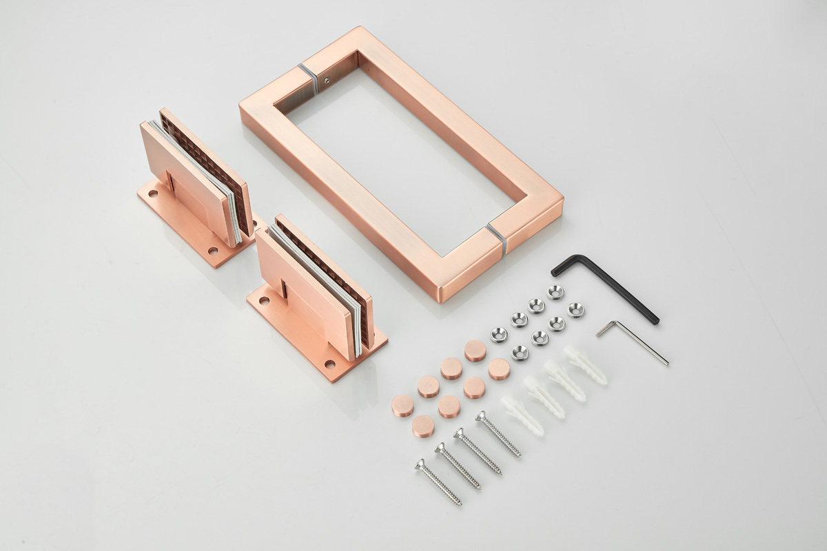 Saniclear Modern Copper douchecabine 80x90 met 90cm deur geborsteld koper