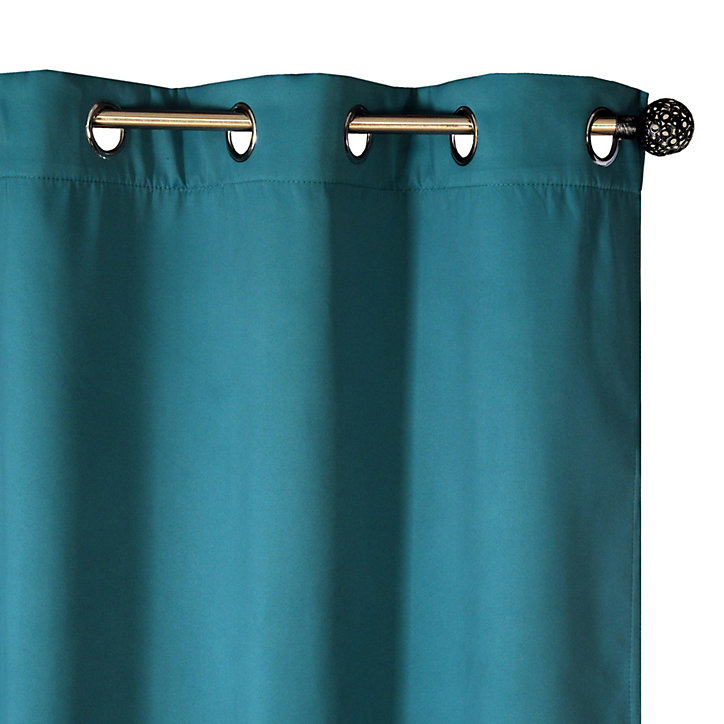 Rideau thermique 100% polyester avec œillets l.140 x H. 240 cm bleu canard