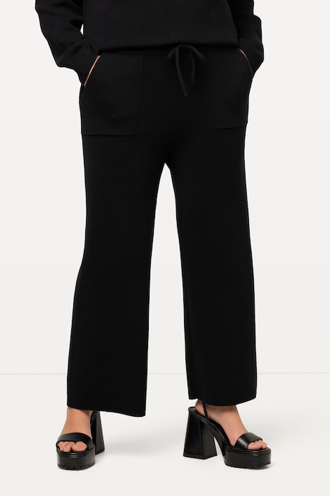 Strick-Culotte Rose, weites Bein, Strickhose