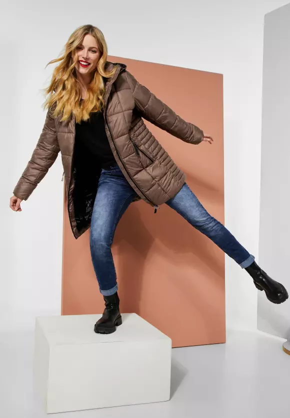 Gesteppte Jacke mit Zipper - cocoa brown