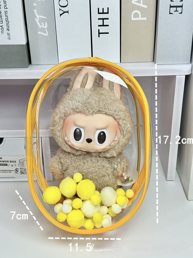 Doowex - Transparante PVC-tas met pompon en figuurdisplay (verschillende ontwerpen)
