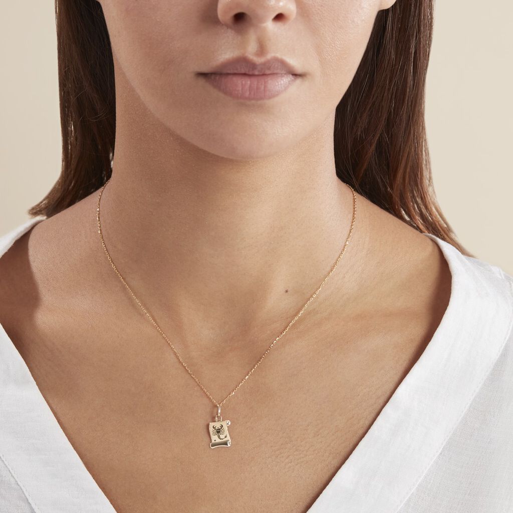 Pendentif Lamie Zodiaque Parchemin Or Jaune