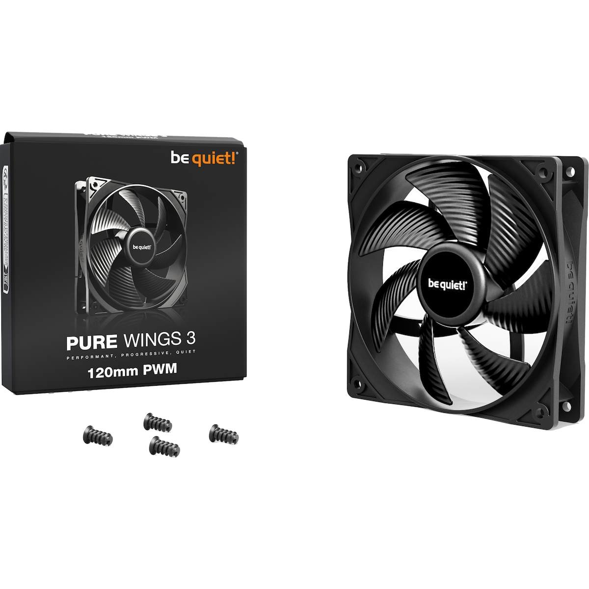 be quiet! PURE WINGS 3 120mm PWM-vifte (sort)
