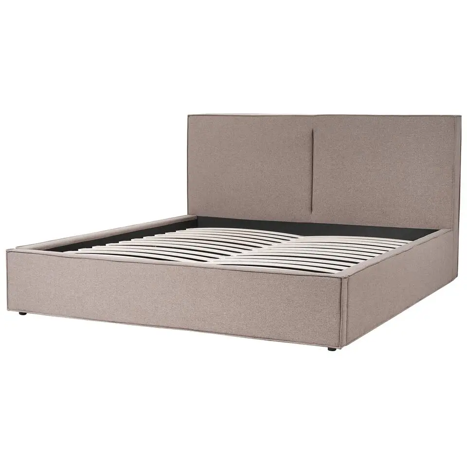 MOISSAC - Bed - Taupe - 180 x 200 cm - Polyester