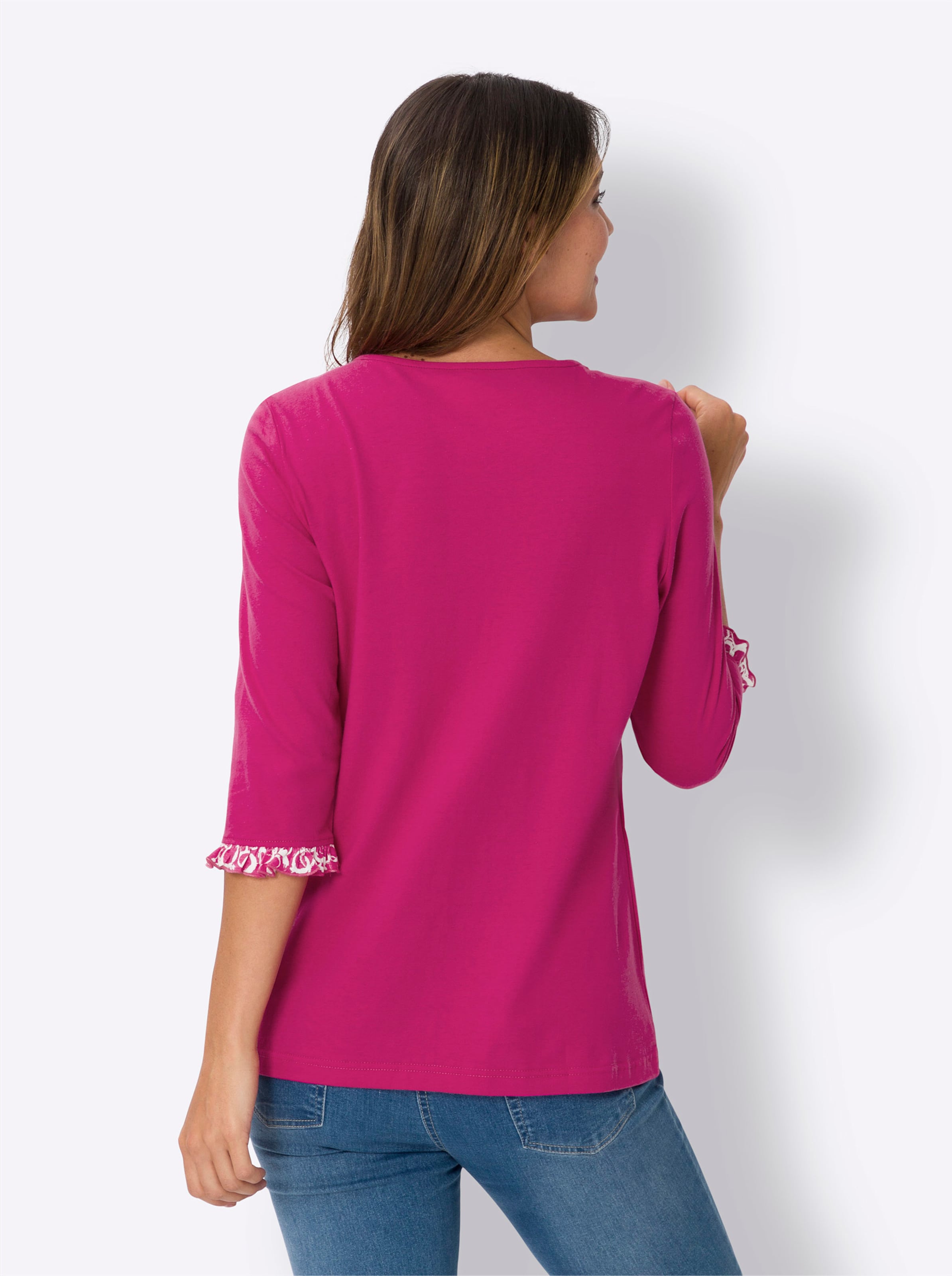 2-in-1-Shirt in fuchsia-ecru
