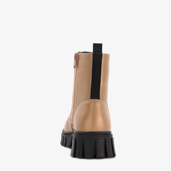 Blue Box meisjes veterboots goudkleurige metallic