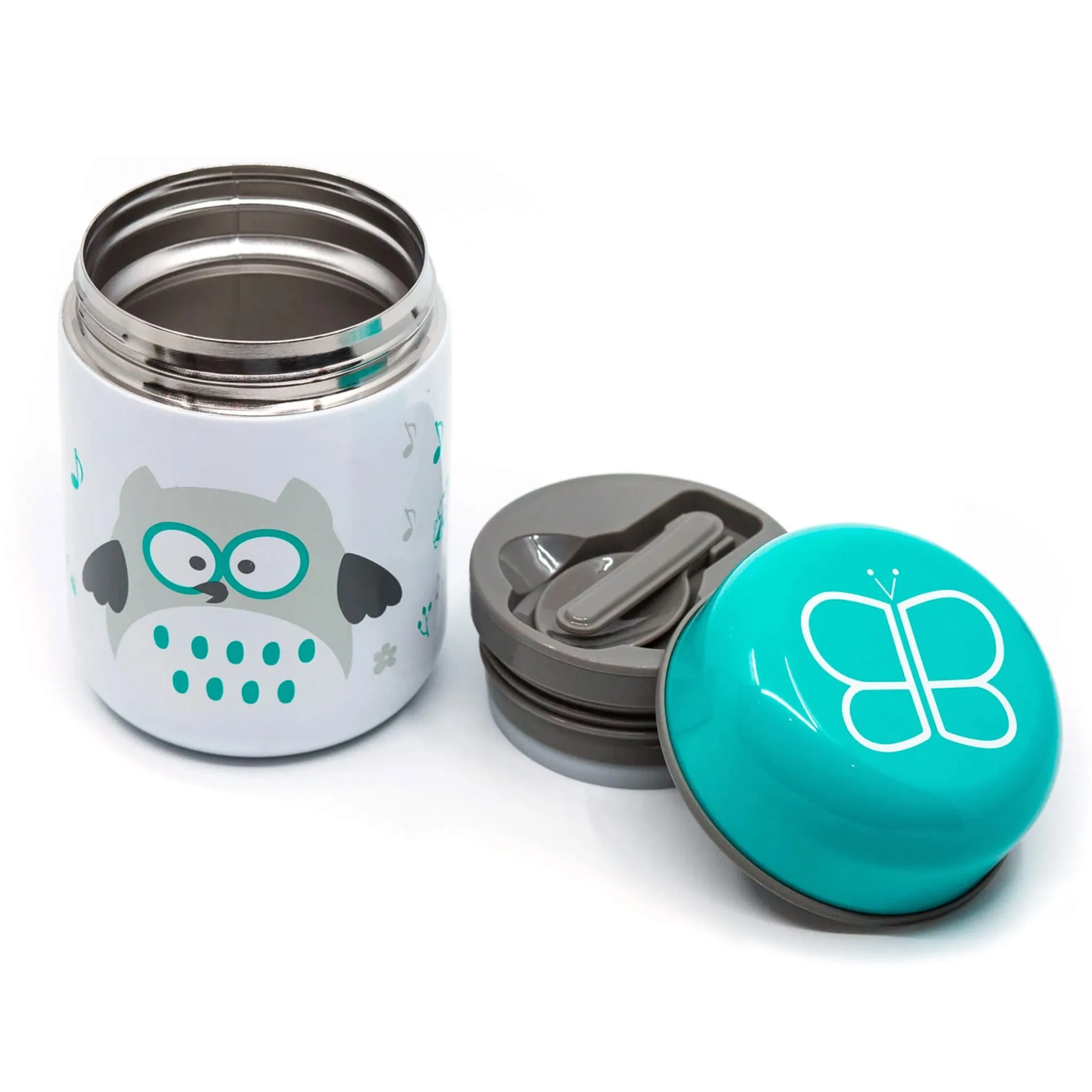 Bblüv Contenant Isotherme avec Cuillère et Bol Foöd - Aqua