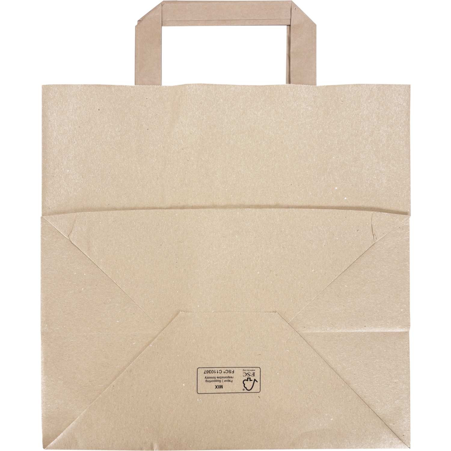 Tas, Papier, platte handgreep, 26x 16x26cm, draagtas, bruin