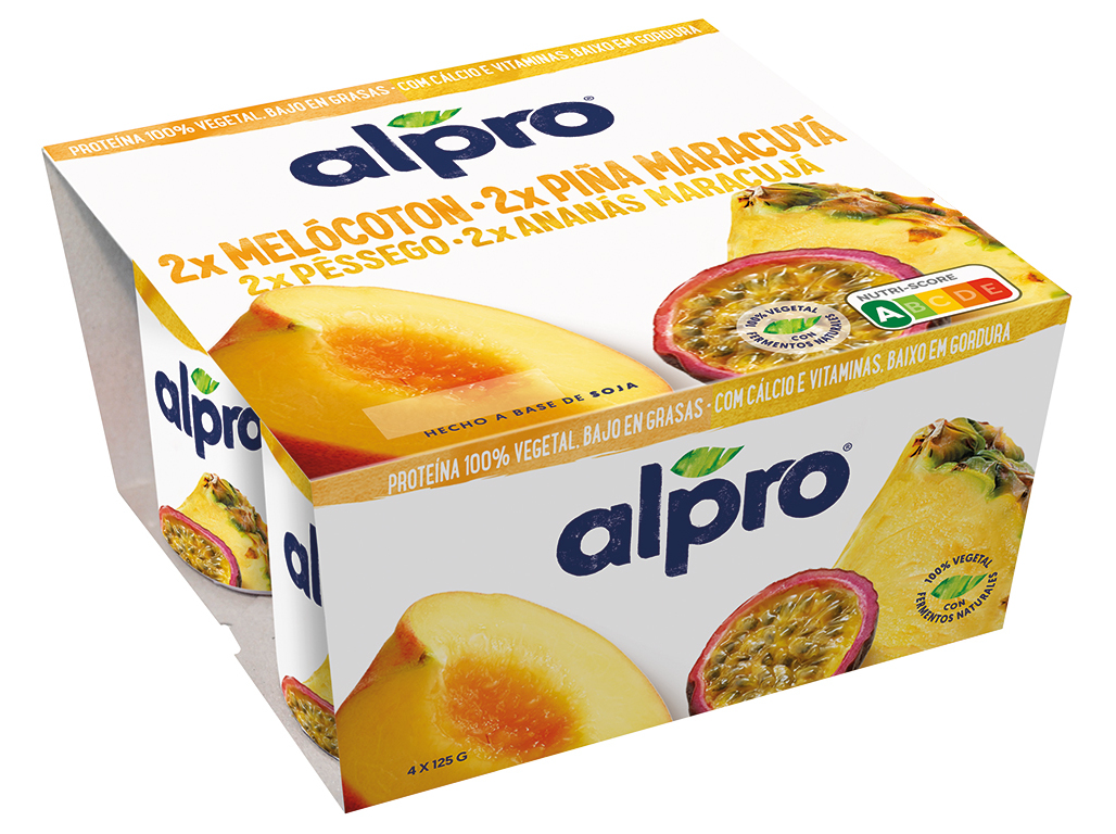 YOFU ALPRO SOJA PÊSSEGO ANANÁS E MARACUJÁ 4X125G