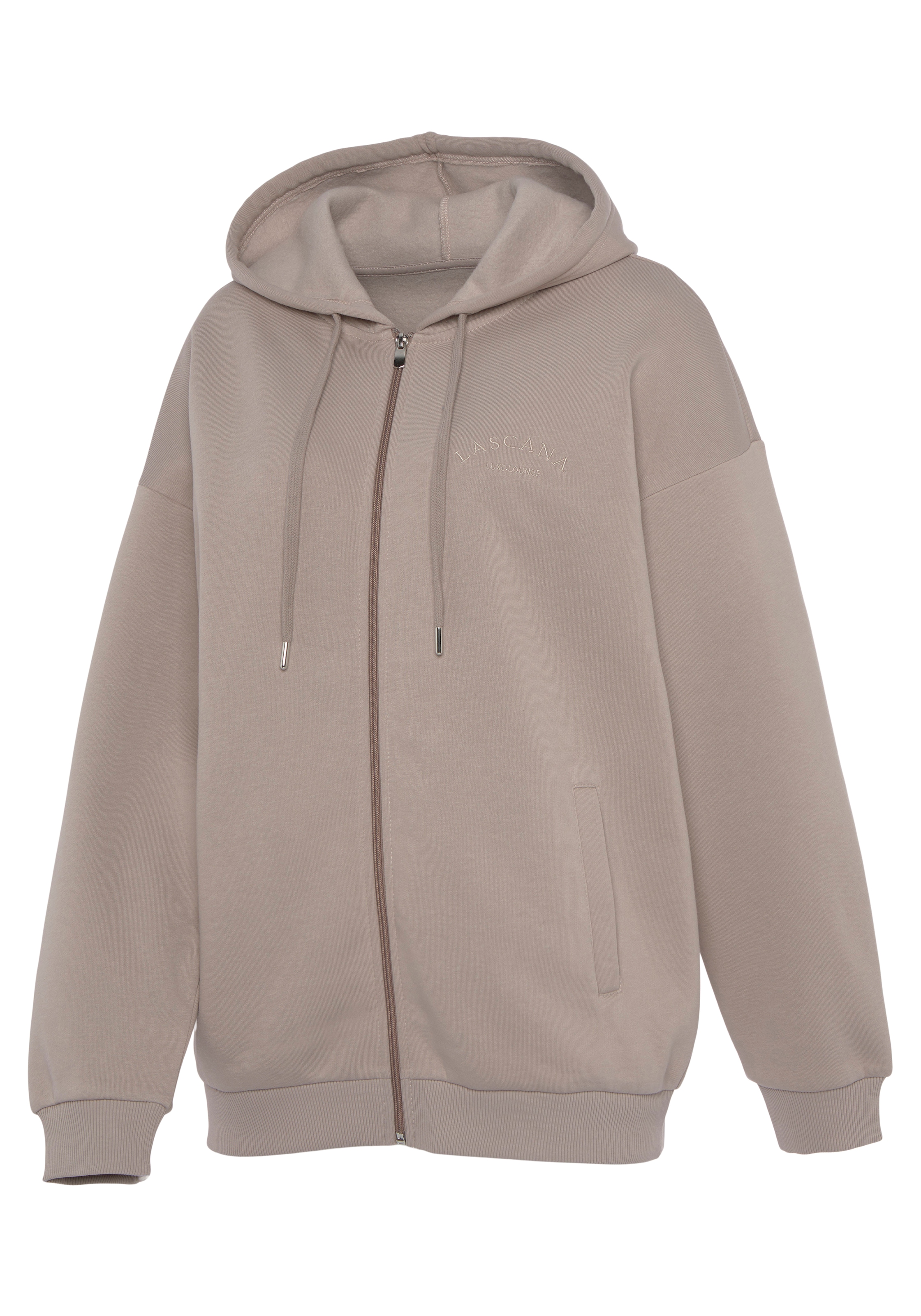 LASCANA Kapuzensweatjacke , mit seitlichen Taschen und Innen angeraut, Loungewear