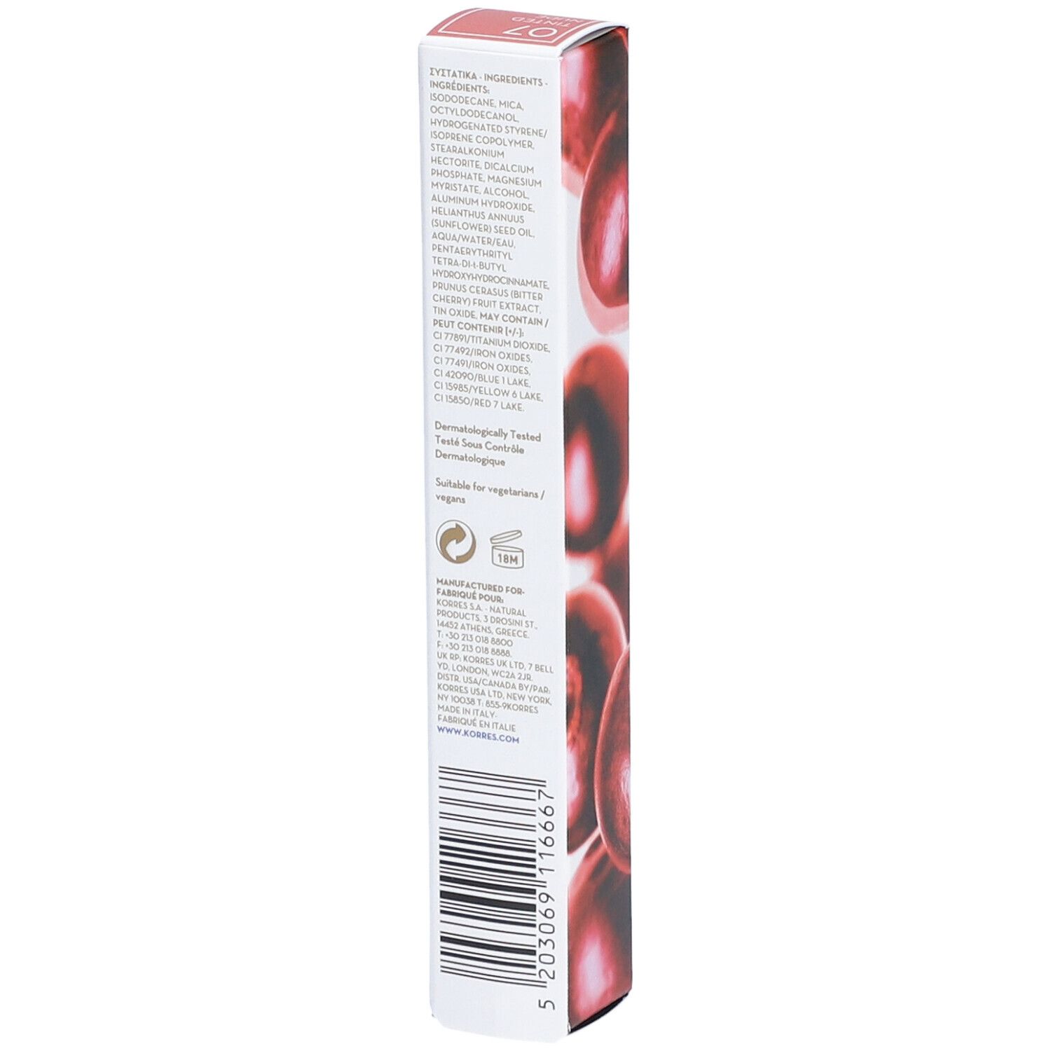 KORRES MORELLO Matte Lasting Lip Fluid - Nr. 07 Tinted Nude