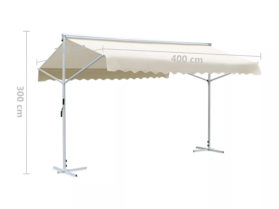 Auvent sur pied 4x3 m Crème