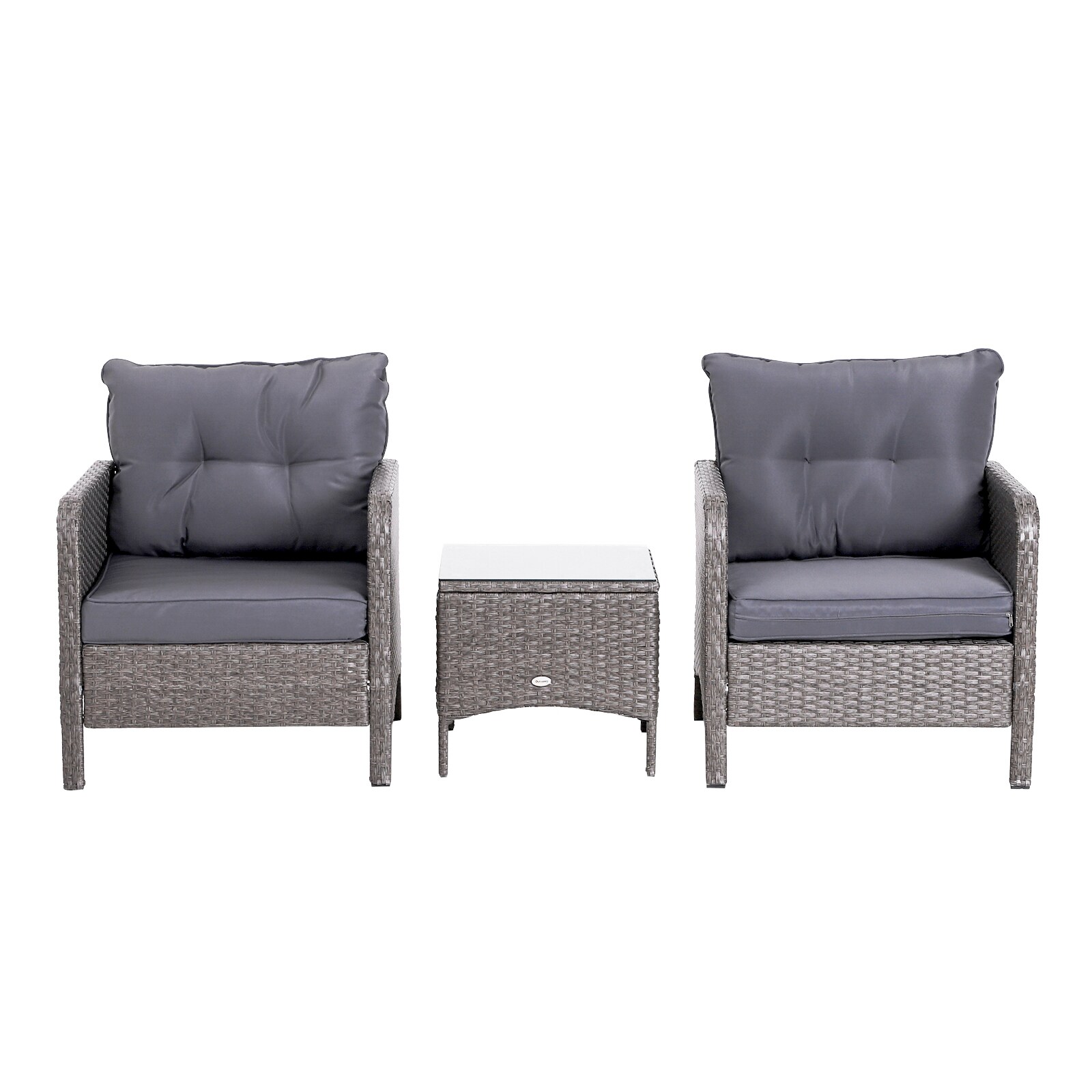 Outsunny Rattan Sofagarnitur als 5-teiliges Set dunkelgrau