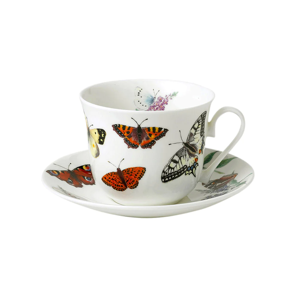 Déjeuner 45 cl et sa sous-tasse papillons Roy Kirkham