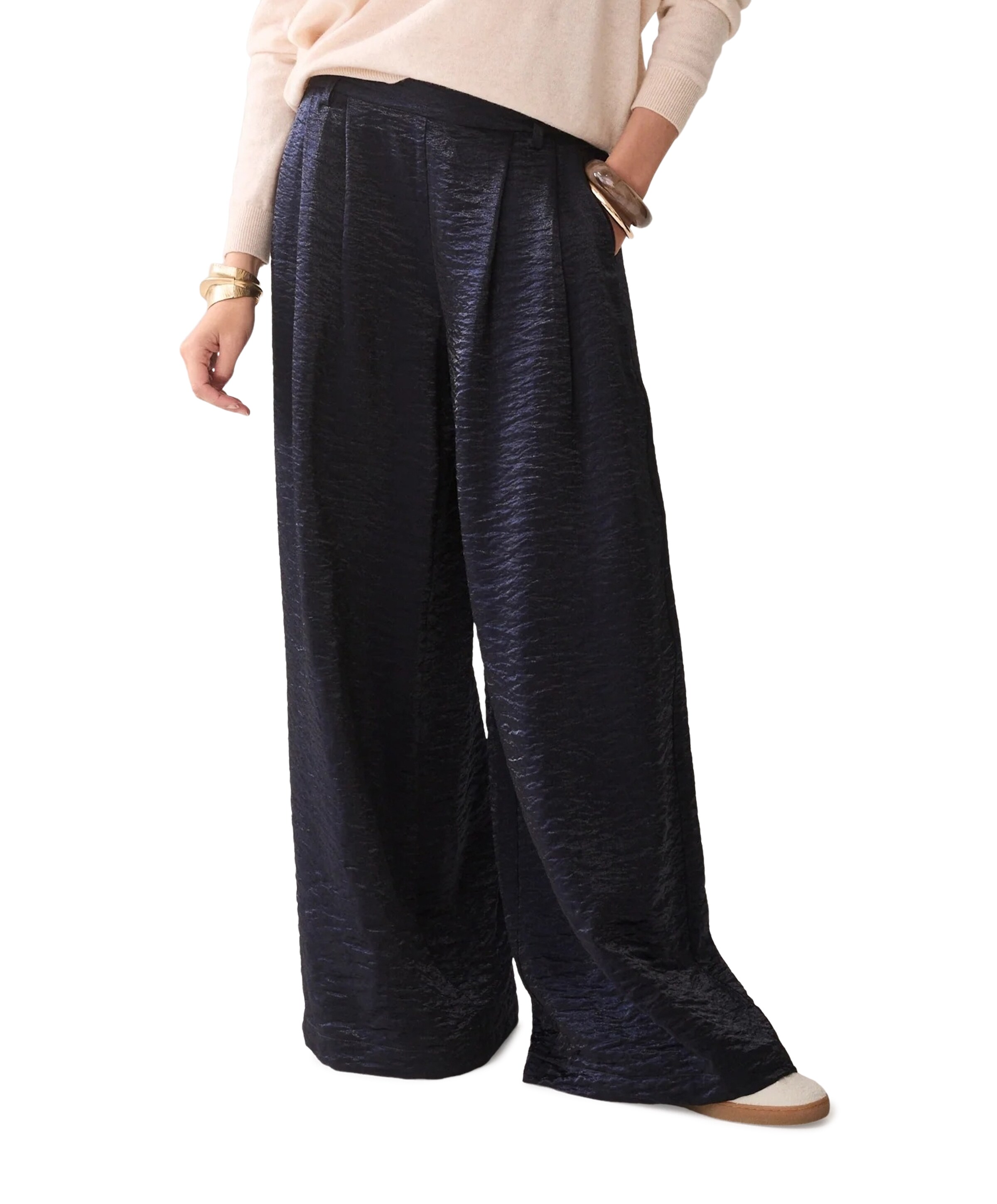 Summum Woman Metallic shine dames broek blauw