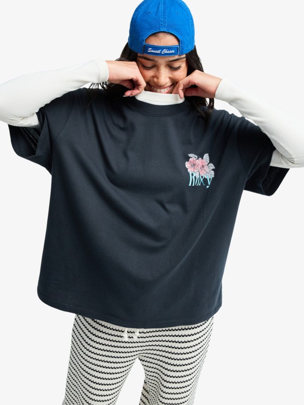 Talloversize Washed T-Shirt à manches courtes Noir Femme