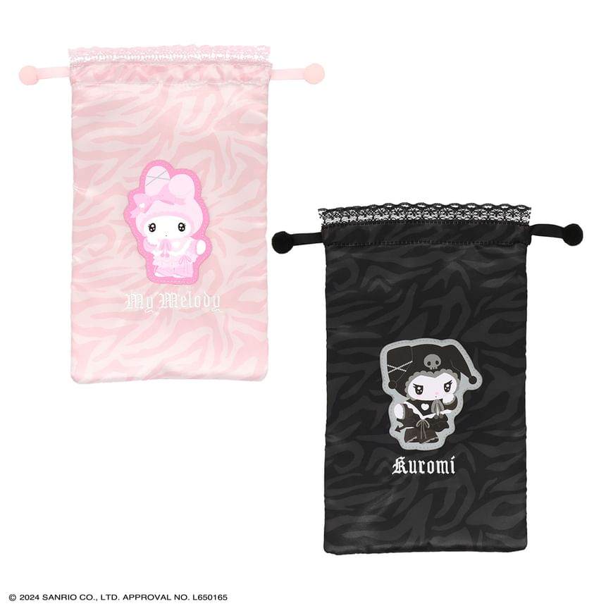 SHOBIDO - My Melody / Kuromi Drawstring Travel Makeup Pouch (Twin Idol-serie)