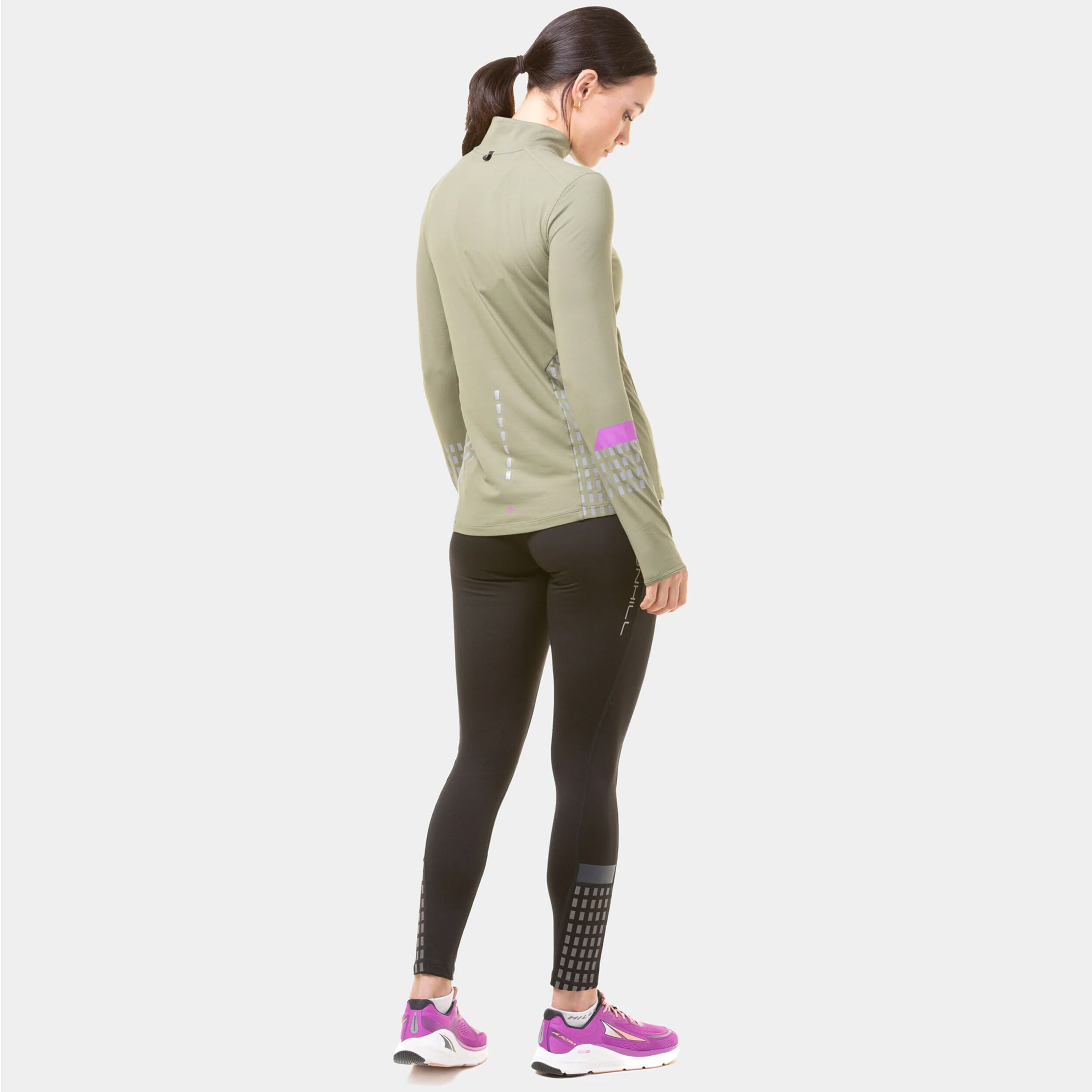 Ronhill Tech Afterhours 1/2 Zip Maillot De Course Femmes - Vert Olive
