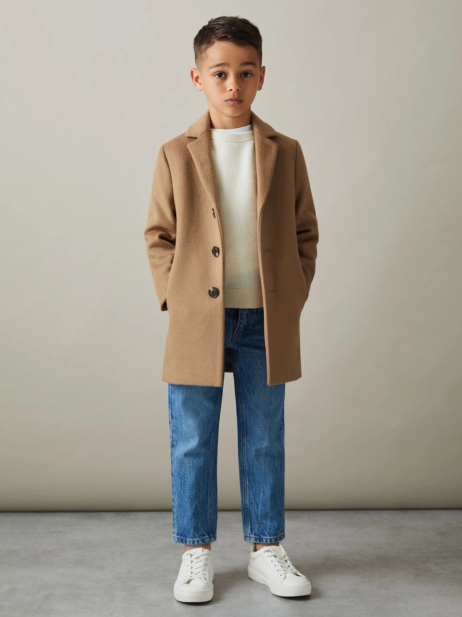 Camel - Reiss - Gable single-breasted overjas