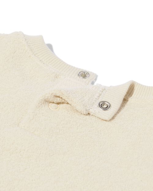 sweat-shirt en tissu éponge smiley pour bébé écru