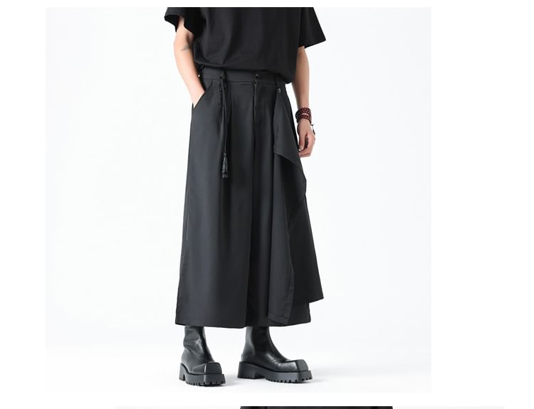 Lefitt - Lage rok met overlay en wijde pijpen
