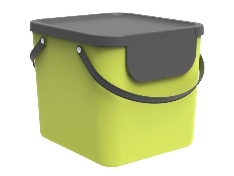 Rotho Recyclingbehälter Albula 40 l, Lime Grün Mülleimer