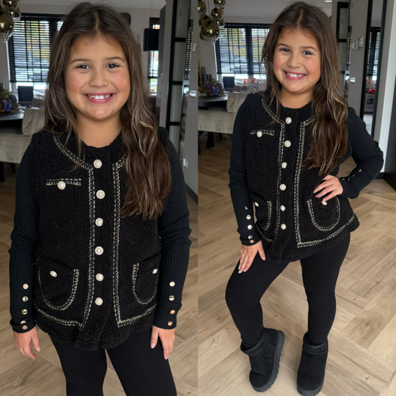 Classy teddy gilet - zwart
