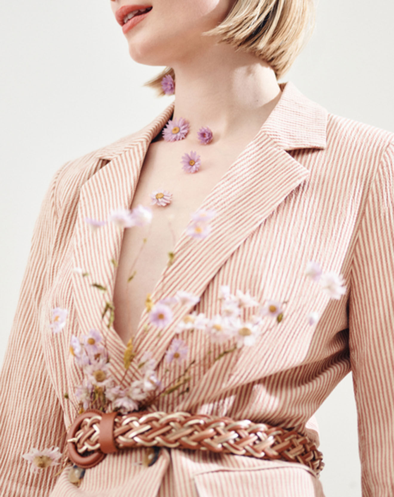 Caroll Blazer Sandra rayé teint