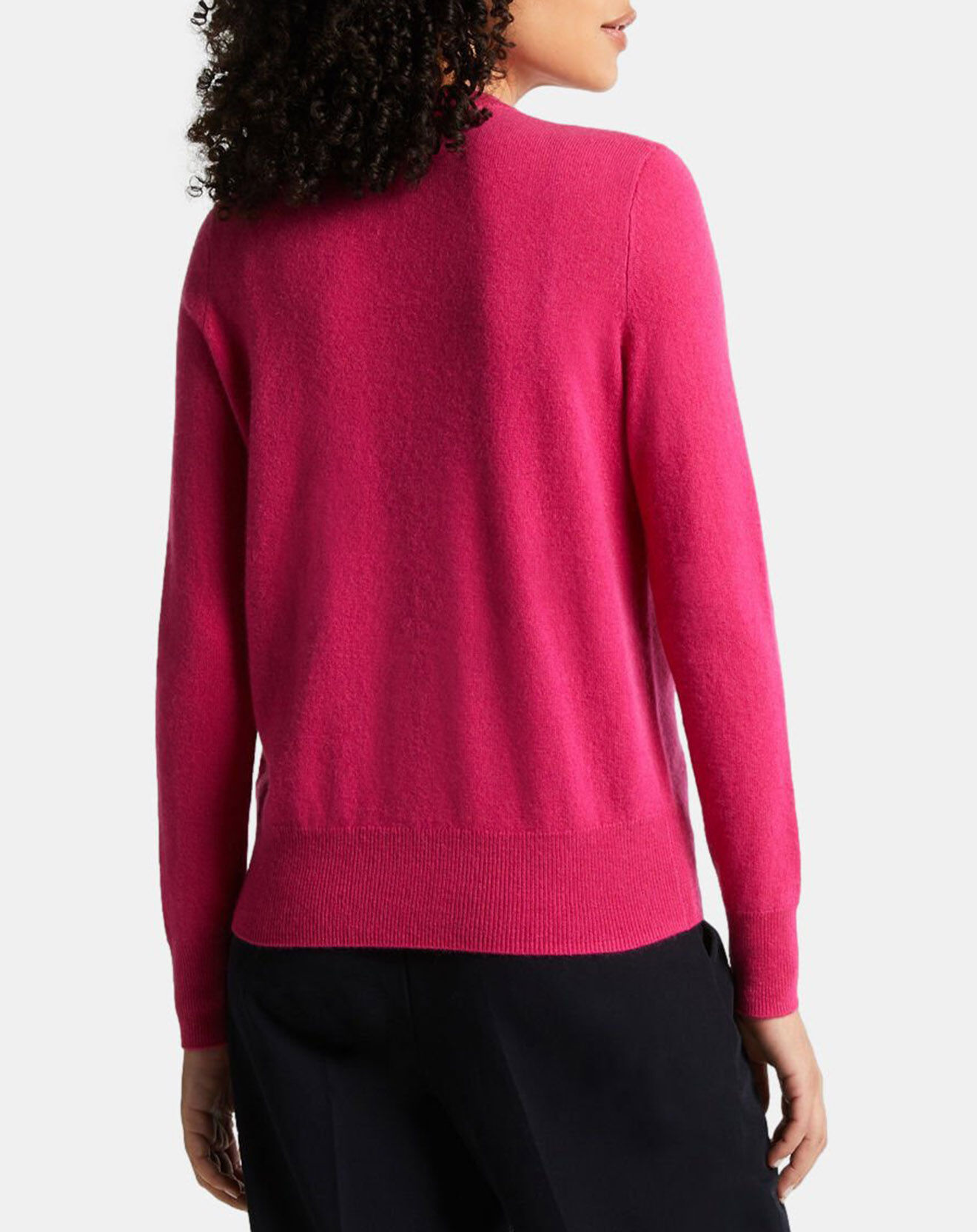 Galeries Lafayette Cardigan 100% Cachemire Zacao col rond rose