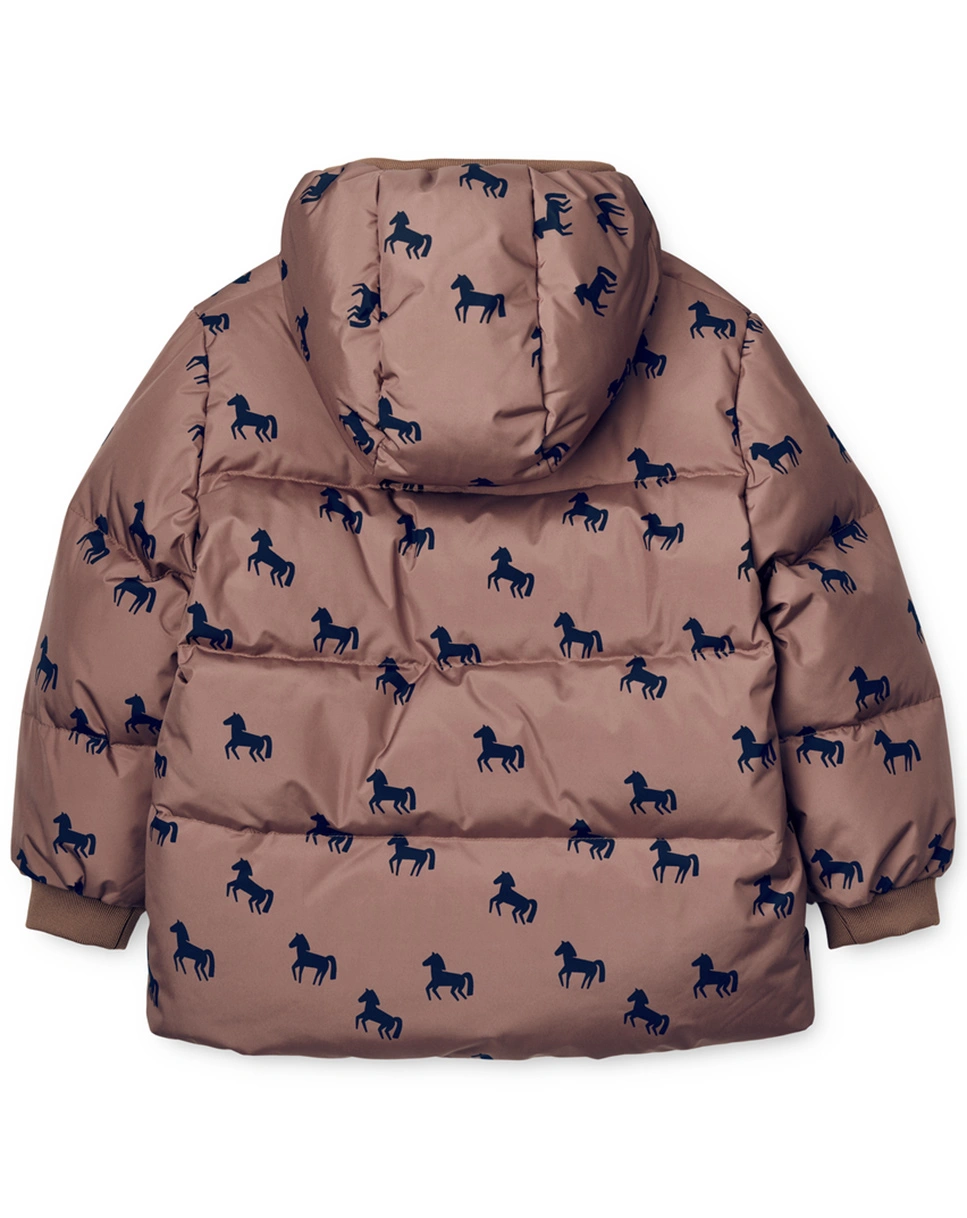Daunen-Steppjacke PALLE - HORSES in dark rosetta